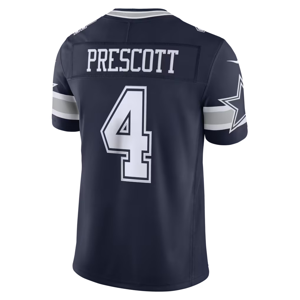 Kieara D.Cowboys #4 Dak Prescott Navy Team Vapor F.U.S.E. Stitched Limited Stitched Jerseys