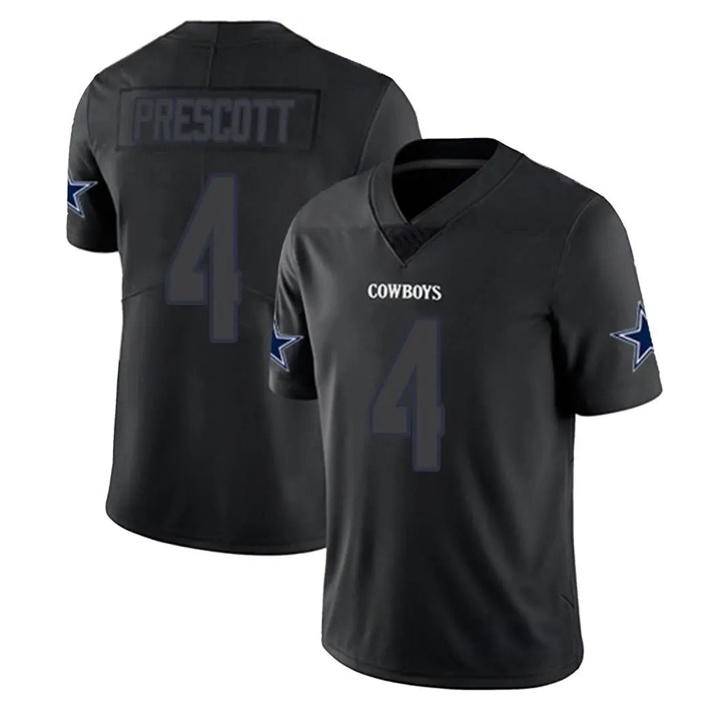 Kieara D.Cowboys #4 Dak Prescott Player Black Impact Limited Home Game Stitched Jerseys