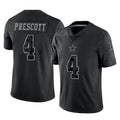 Kieara D.Cowboys #4 Dak Prescott Player Black Limited Reflective Home Game Stitched Jerseys