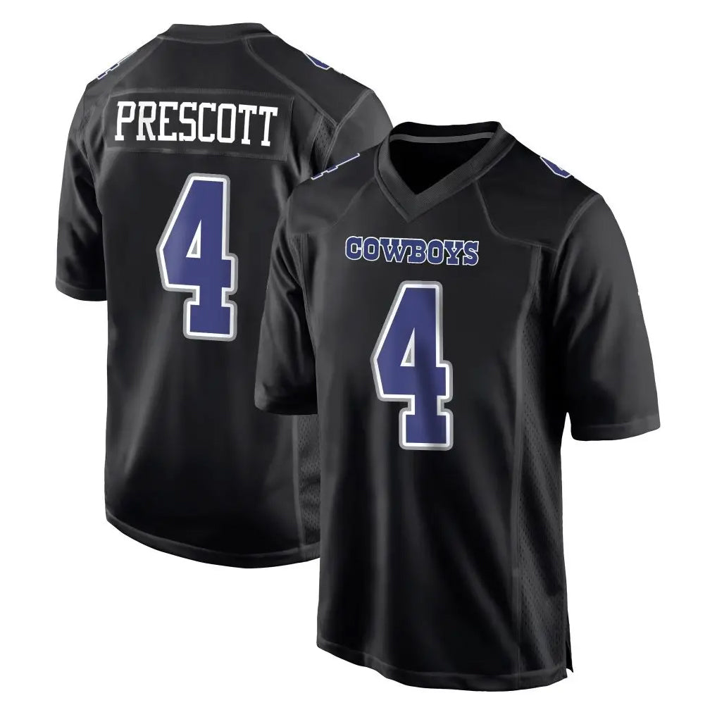 Kieara D.Cowboys #4 Dak Prescott Player Carbon Black Fashion Home Game Stitched Jerseys