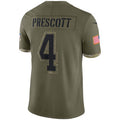 Kieara D.Cowboys #4 Dak Prescott Player Olive Salute To Service Limited Stitched Jerseys