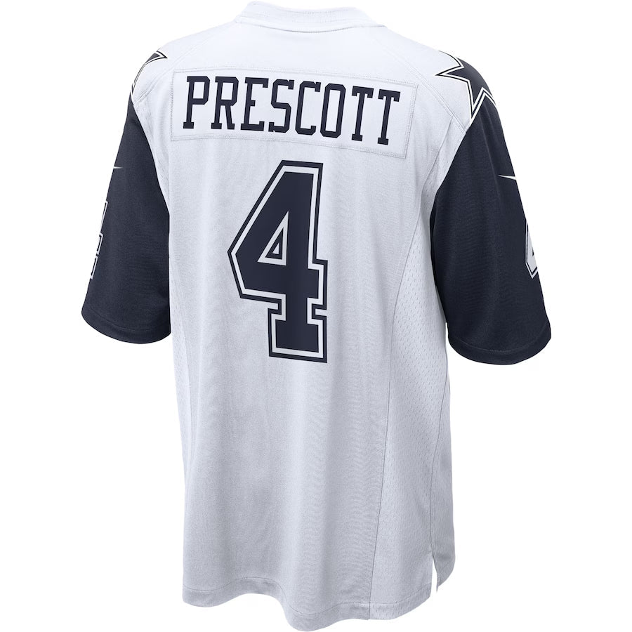Kieara D.Cowboys #4 Dak Prescott Player White Alternate Game Stitched Jerseys
