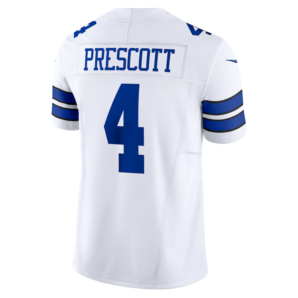 Kieara D.Cowboys #4 Dak Prescott White Vapor F.U.S.E. Limited Stitched Jerseys