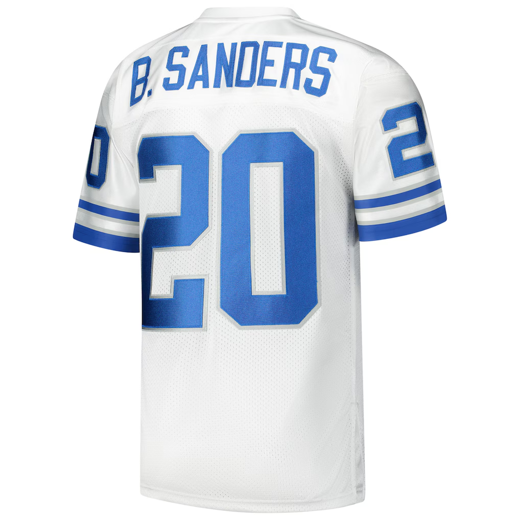 Kieara D.Lions 1994 #20 Barry Sanders Mitchell & Ness White Authentic Throwback Retired Player Stitched Jerseys