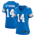 Kieara D.Lions Home Game Stitched Jerseys - Blue - #14 Amon-Ra St. Brown Player
