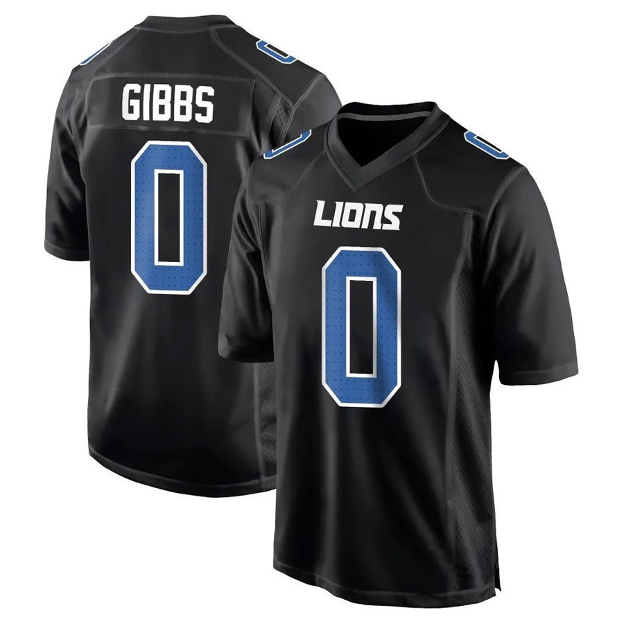 Kieara D.Lions #0 Jahmyr Gibbs Player Black Fashion Game Stitched Jerseys
