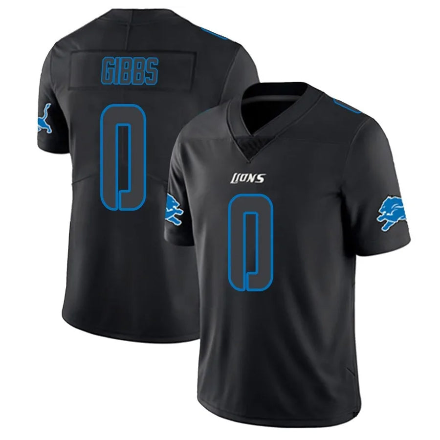 Kieara D.Lions #0 Jahmyr Gibbs Player Black Limited Fashion Stitched Jerseys