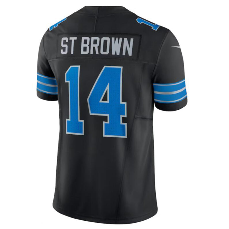 Kieara D.Lions #14 Amon-Ra St. Brown Black 2nd Alternate Vapor F.U.S.E. Limited Stitched Jersey Stitched Jersey