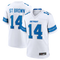 Kieara D.Lions #14 Amon-Ra St. Brown Player White Game Stitched Jerseys