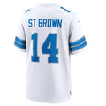 Kieara D.Lions #14 Amon-Ra St. Brown White Game Jersey American Stitched Jersey
