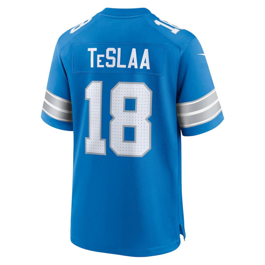 Kieara D.Lions #18 Isaac TeSlaa Blue Game Player Jersey