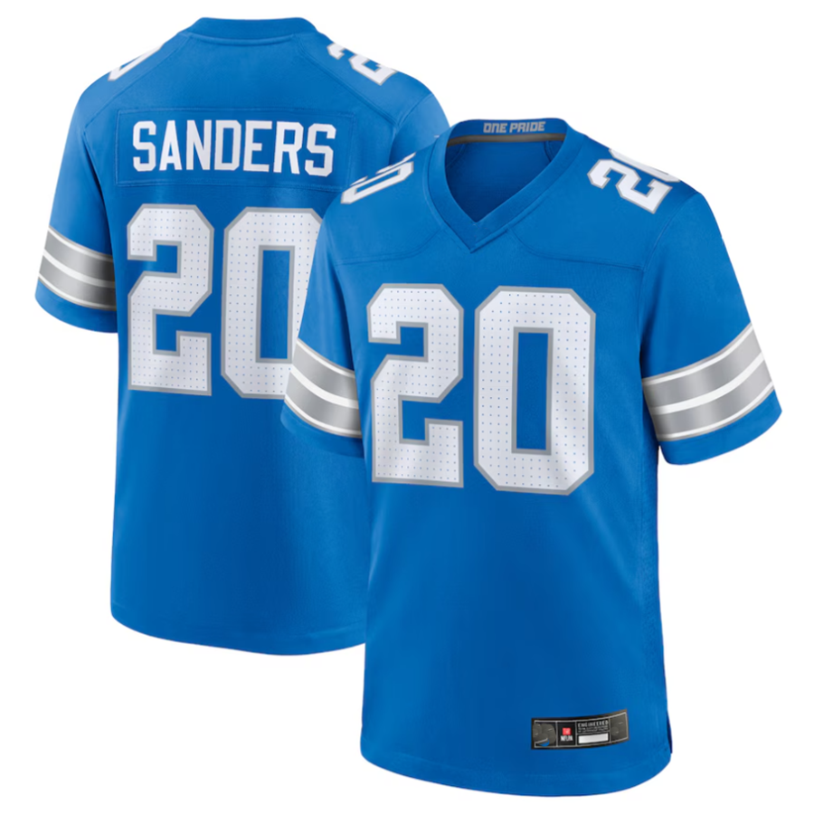 Kieara D.Lions #20 Barry Sanders Player Blue Game Stitched Jerseys