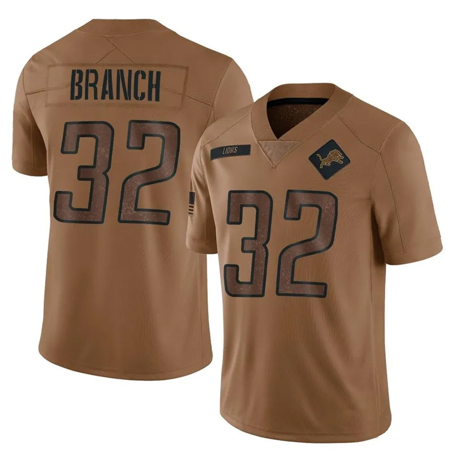 Kieara D.Lions #32 Brian Branch Player Brown Salute To Service Limited Stitched Jerseys