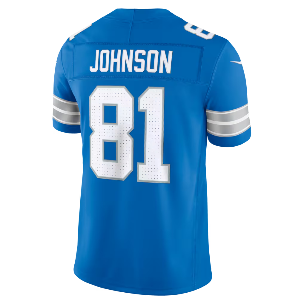Kieara D.Lions #81 Calvin Johnson Blue Vapor F.U.S.E. Stitched Retired Limited Stitched Jerseys