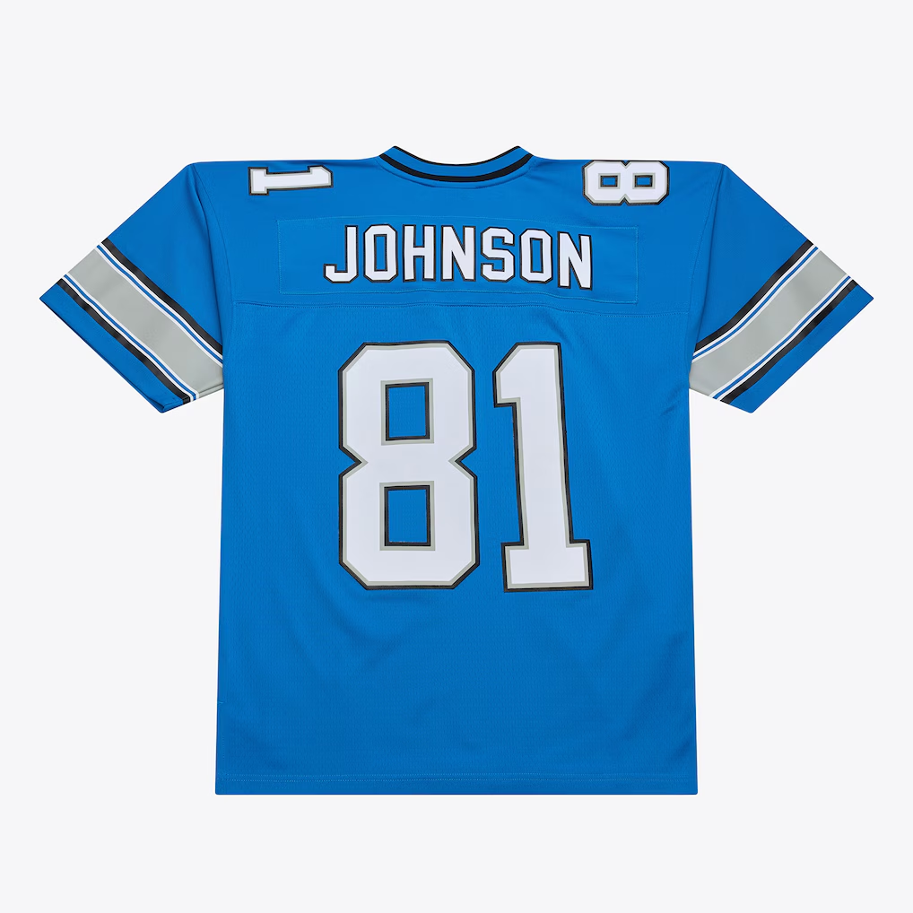 Kieara D.Lions #81 Calvin Johnson Mitchell & Ness Blue 2007 Legacy Replica JerseyStitched Puhic Game Jerseys