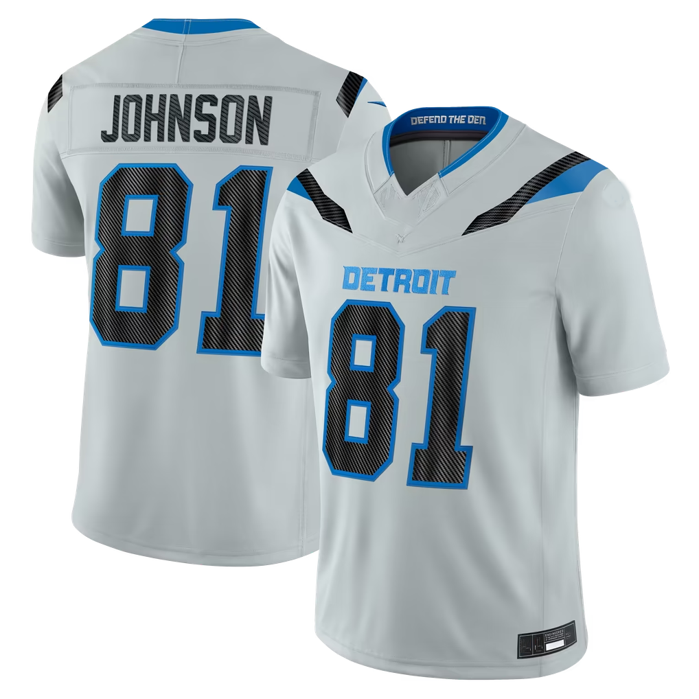 Kieara D.Lions #81 Calvin Johnson Silver 2026 Rivalries Collection Limited Stitched Jerseys