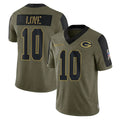 Kieara GB.Packers #10 Jordan Love Player Olive Salute To Service Limited Game Stitched Jerseys