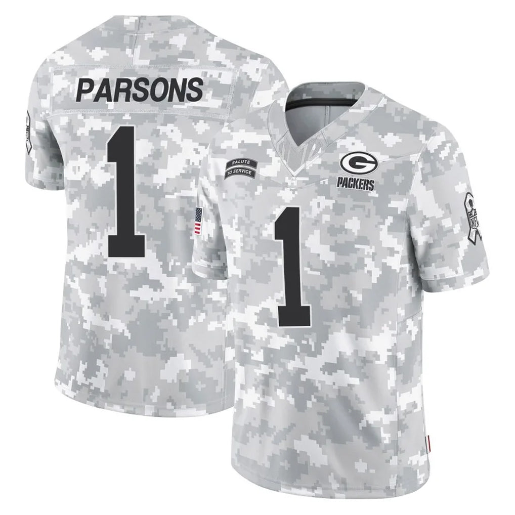 Kieara GB.Packers #1 Micah Parsons Player Arctic Camo Salute To Service Limited Stitched Jerseys