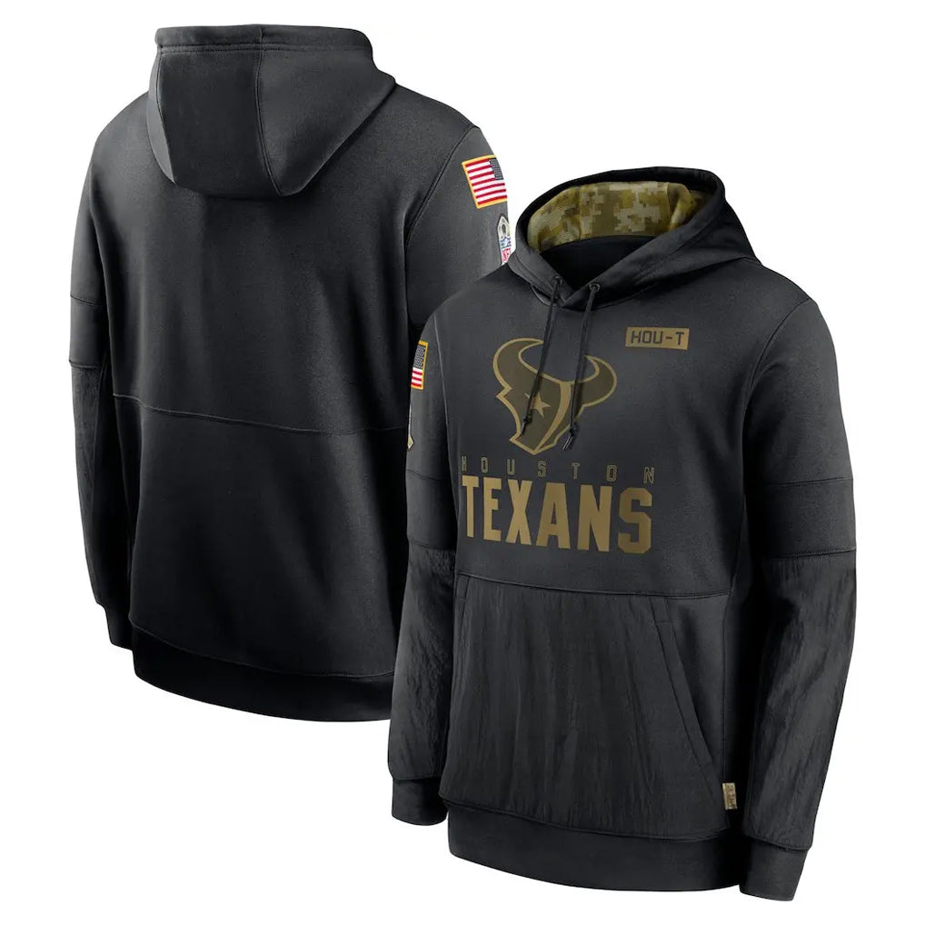 Kieara H.Texans Black Salute to Service Hoodies Limited Game Blank Player Stitched Jerseys