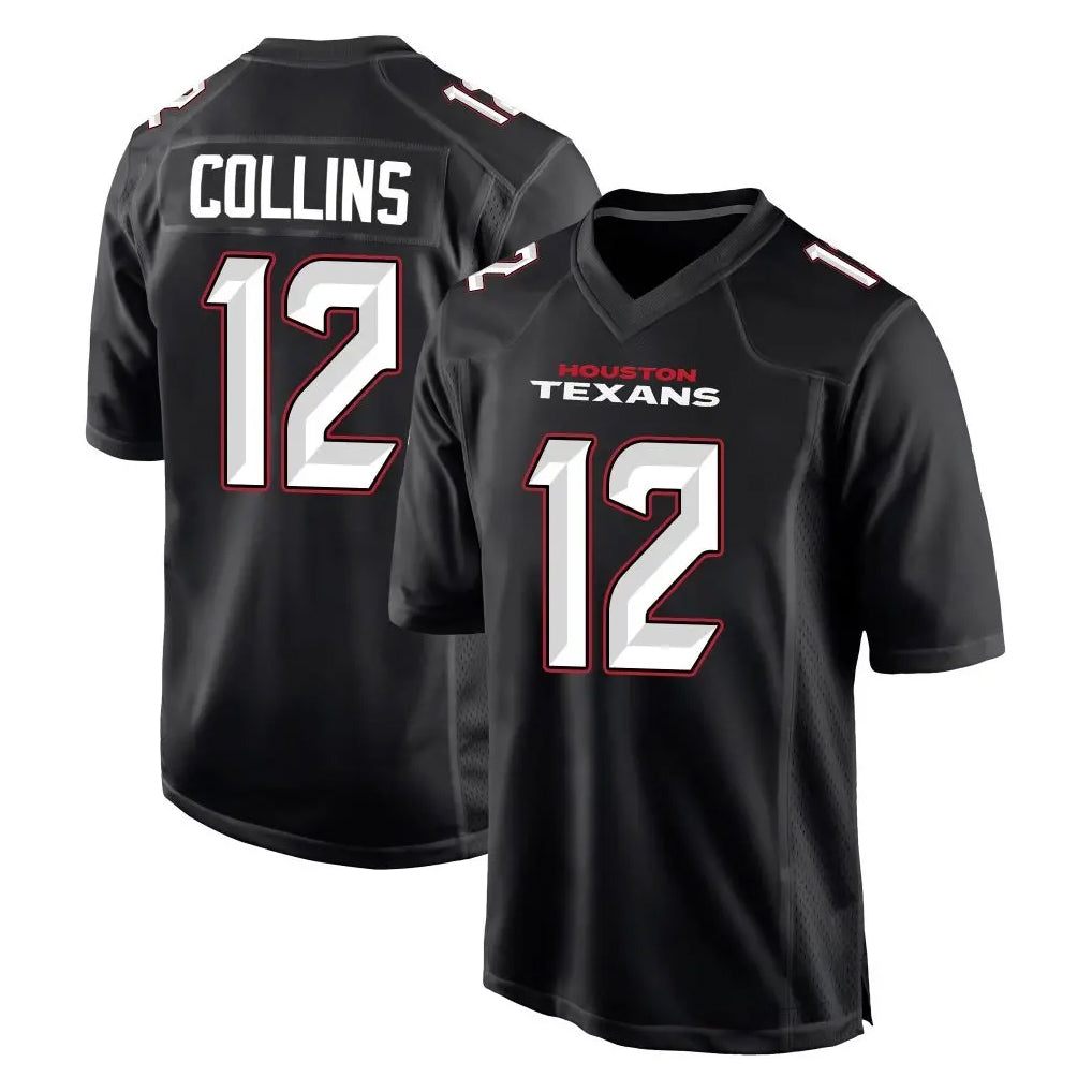 Kieara H.Texans #12 Nico Collins Player Carbon Black Fashion Home Game Stitched Jerseys