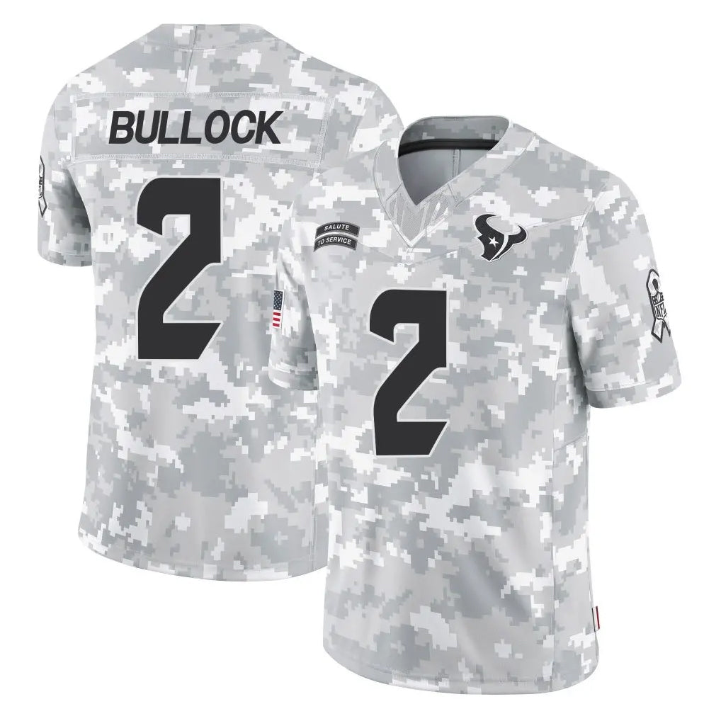 Kieara H.Texans #2 Calen Bullock Player Arctic Camo Salute To Service Limited Game Stitched Jerseys