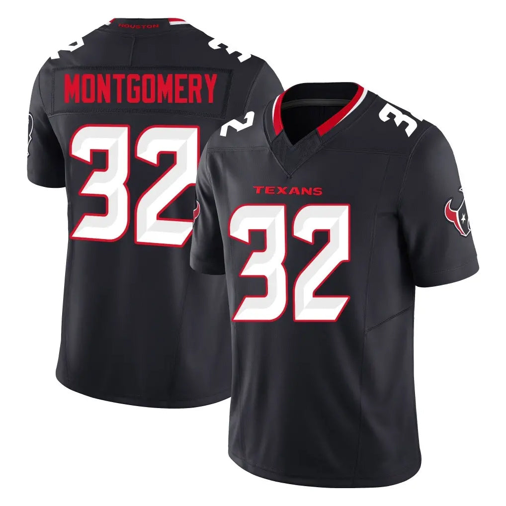 Kieara H.Texans #32 David Montgomery Player Navy Limited Alternate Vapor F.U.S.E. Home Game Stitched Jerseys