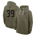 Kieara H.Texans #39 Henry To'oTo'o Player Olive Salute to Service Pullover Hoodies Limited Stitched Jerseys
