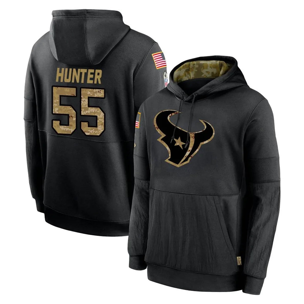 Kieara H.Texans #55 Danielle Hunter Player Black Salute to Service Hoodies Limited Game Stitched Jerseys