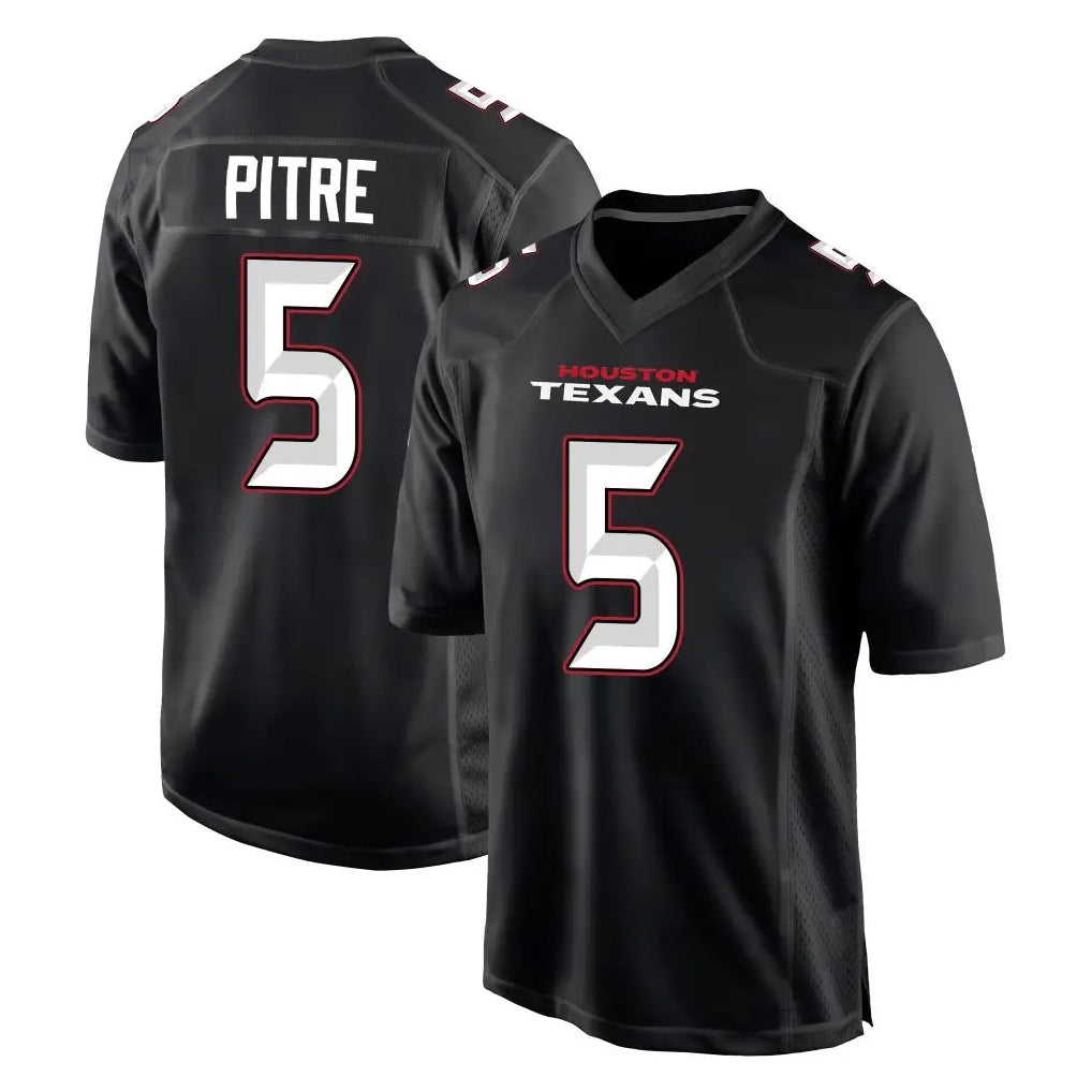 Kieara H.Texans #5 Jalen Pitre Player Carbon Black Fashion Home Game Stitched Jerseys