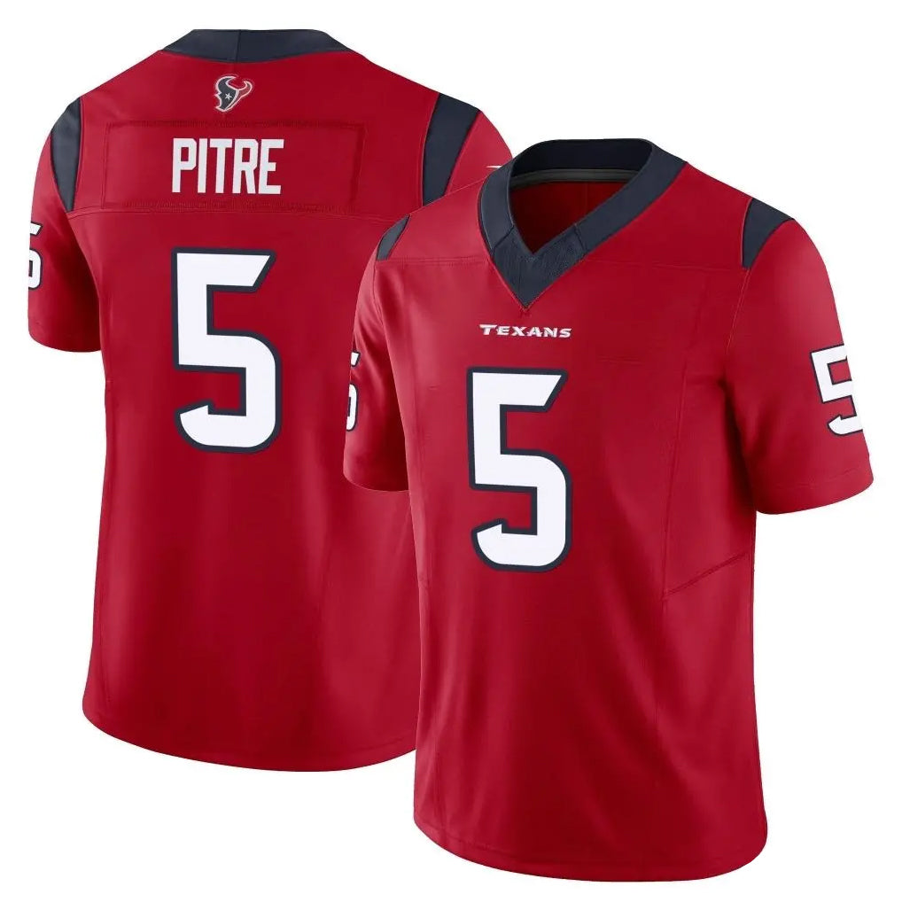 Kieara H.Texans #5 Jalen Pitre Player Red Limited Vapor F.U.S.E. Home Game Stitched Jerseys