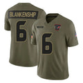 Kieara H.Texans #6 Reed Blankenship Player Olive 2025 Salute To Service Limited Game Stitched Jerseys