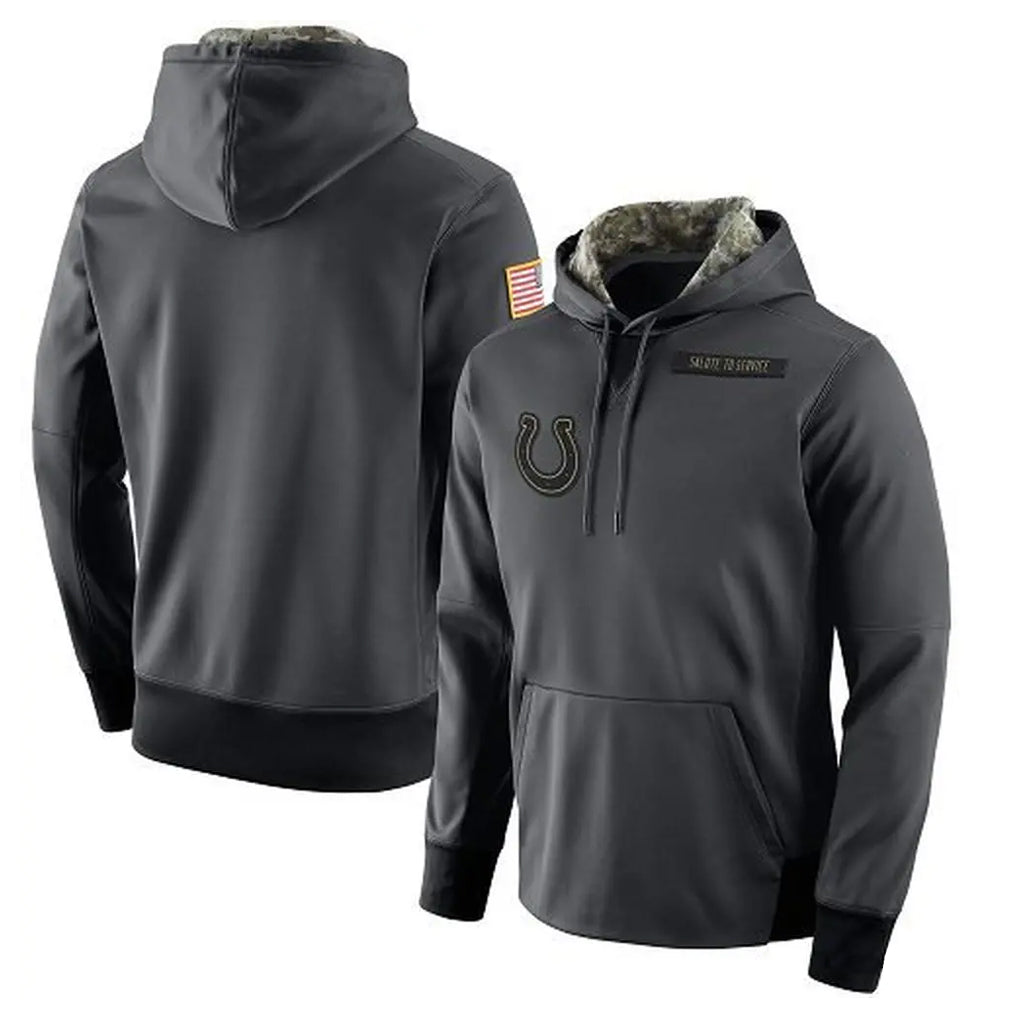 Kieara IN.Colts Gray Salute to Service Performance Hoodies Limited Game Stitched Jerseys