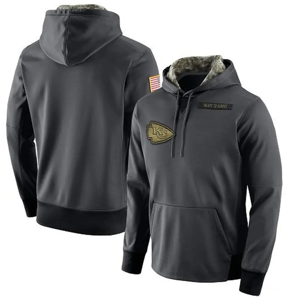 Kieara KC.Chiefs Gray Salute to Service Hoodies Limited Game Blank Player Stitched Jerseys