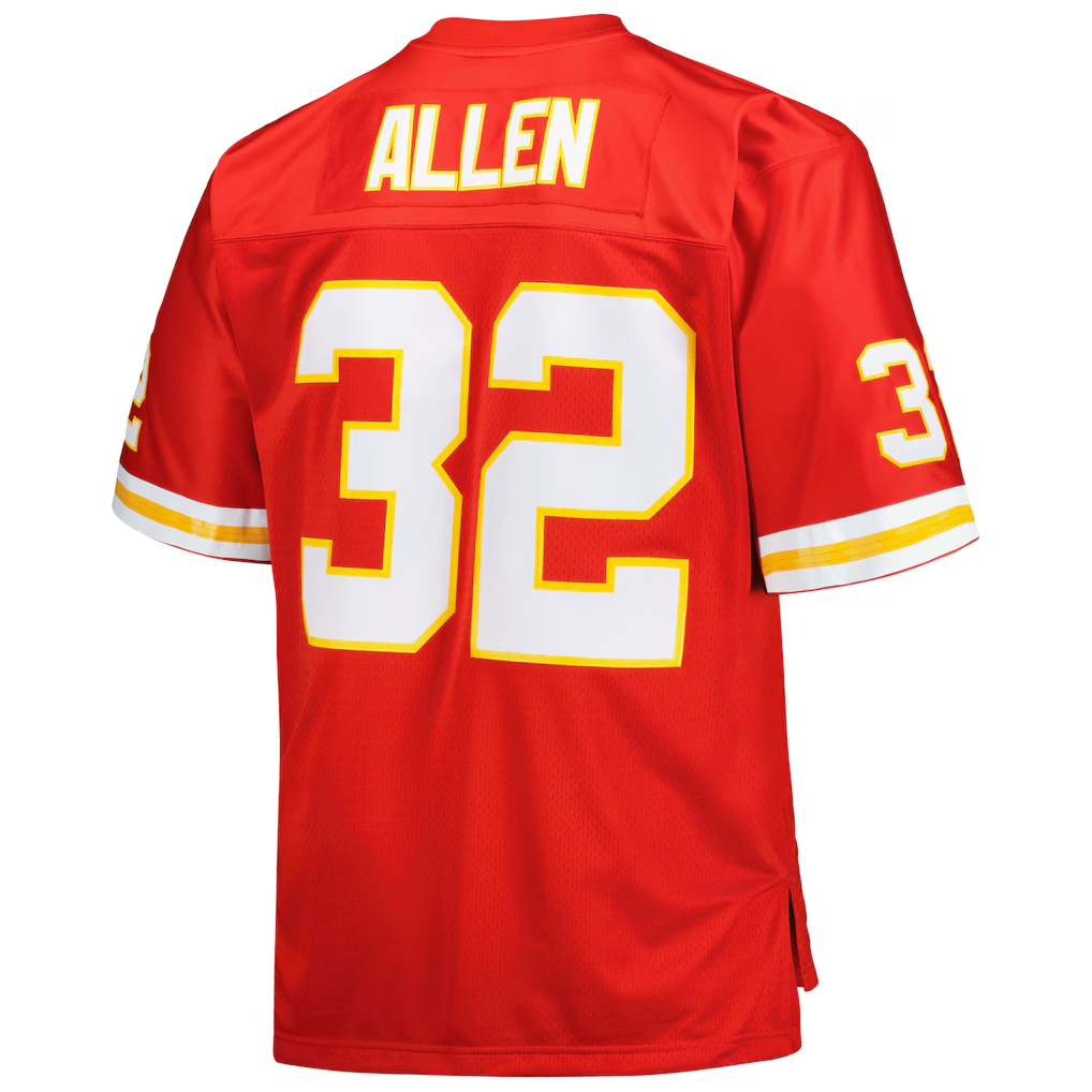 Kieara KC.Chiefs #32 Marcus Allen Mitchell & Ness Red Big & Tall 1994 Retired Player Replica Jersey