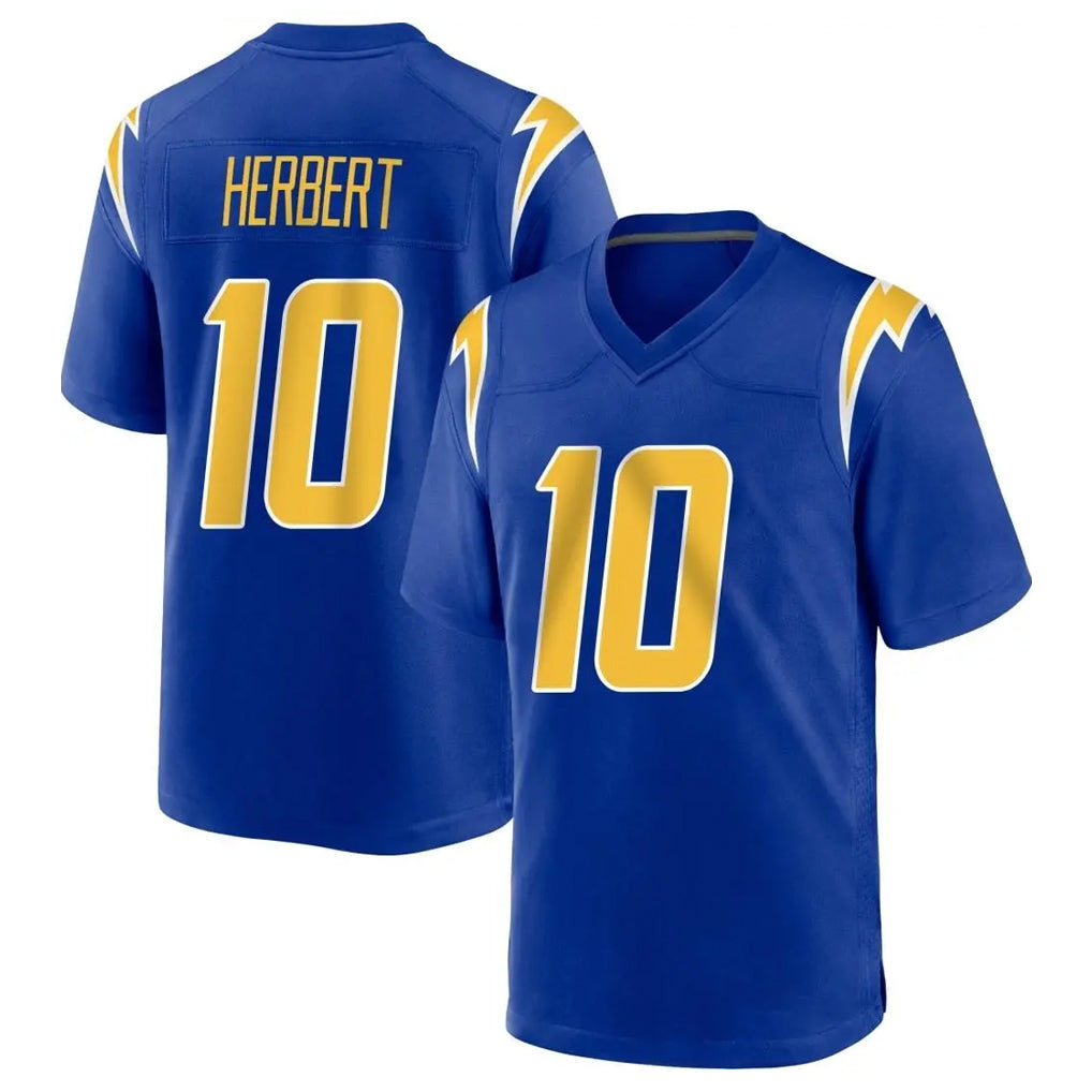 Kieara LA.Chargers #10 Justin Herbert Player Royal Home Game Stitched Jerseys