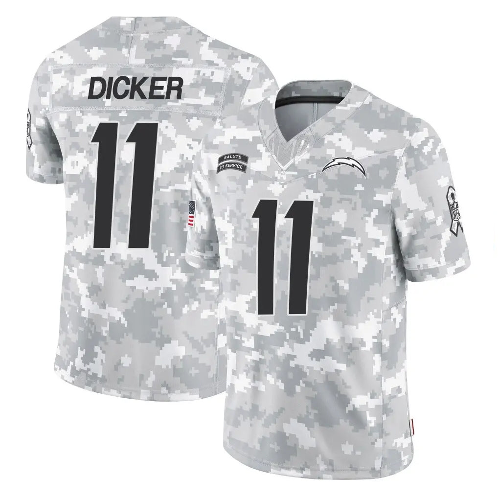 Kieara LA.Chargers #11 Cameron Dicker Player Arctic Camo Salute To Service Limited Game Stitched Jerseys