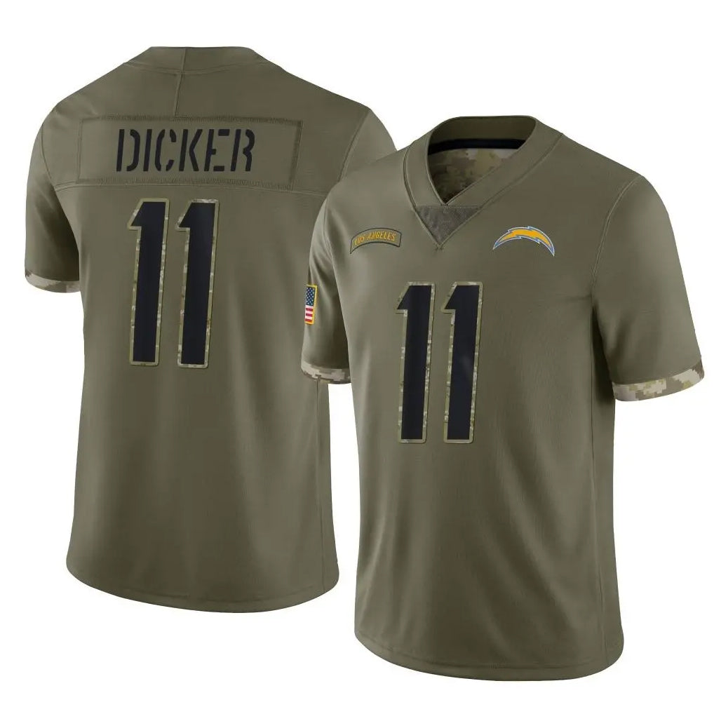 Kieara LA.Chargers #11 Cameron Dicker Player Olive Salute To Service Limited Stitched Jerseys