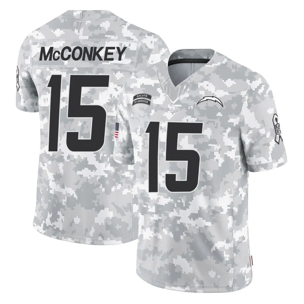 Kieara LA.Chargers #15 Ladd McConkey Player Arctic Camo Salute To Service Limited Game Stitched Jerseys