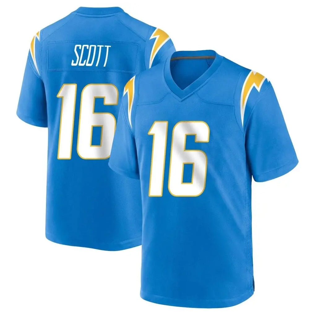 Kieara LA.Chargers #16 J.K. Scott Player Blue Home Game Stitched Jerseys