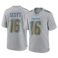 Kieara LA.Chargers #16 J.K. Scott Player Gray Atmosphere Fashion Home Game Stitched Jerseys