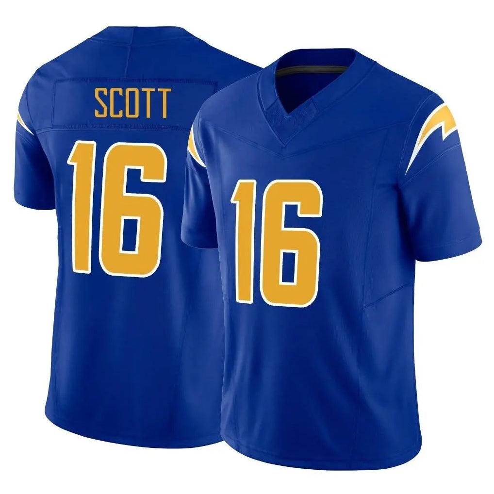 Kieara LA.Chargers #16 J.K. Scott Player Royal Limited Vapor F.U.S.E. Home Game Stitched Jerseys