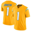 Kieara LA.Chargers #1 Quentin Johnston Player Gold Limited Vapor F.U.S.E. Home Game Stitched Jerseys