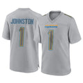 Kieara LA.Chargers #1 Quentin Johnston Player Gray Atmosphere Fashion Home Game Stitched Jerseys