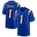 Kieara LA.Chargers #1 Quentin Johnston Player Royal Home Game Stitched Jerseys