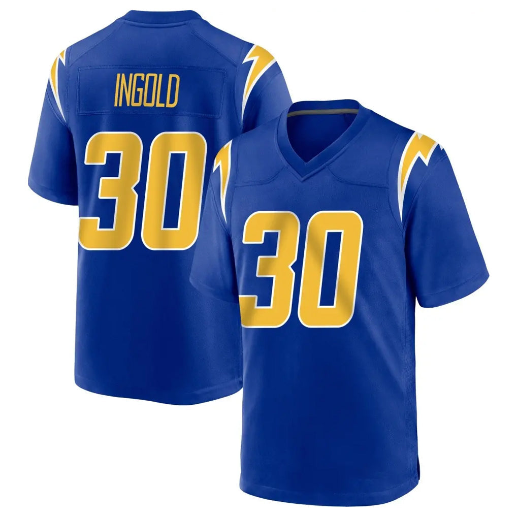 Kieara LA.Chargers #30 Alec Ingold Player Royal Home Game Stitched Jerseys