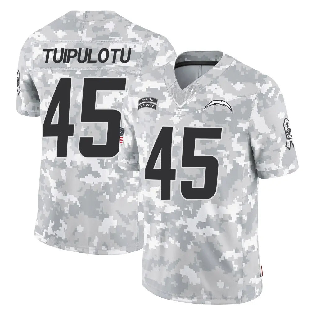 Kieara LA.Chargers #45 Tuli Tuipulotu Player Arctic Camo Salute To Service Limited Game Stitched Jerseys