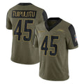 Kieara LA.Chargers #45 Tuli Tuipulotu Player Olive Salute To Service Limited Game Stitched Jerseys
