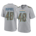 Kieara LA.Chargers #48 Bud Dupree Player Gray Atmosphere Fashion Home Game Stitched Jerseys