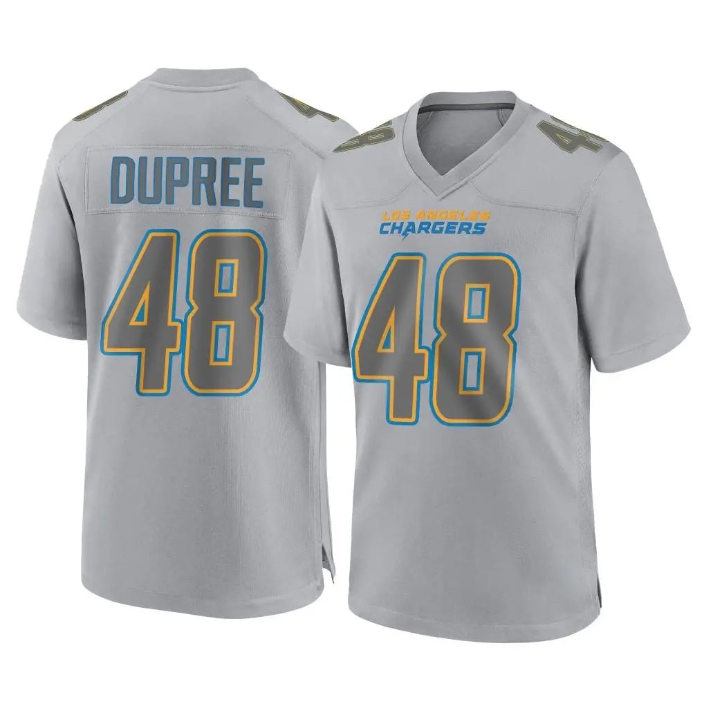 Kieara LA.Chargers #48 Bud Dupree Player Gray Atmosphere Fashion Home Game Stitched Jerseys