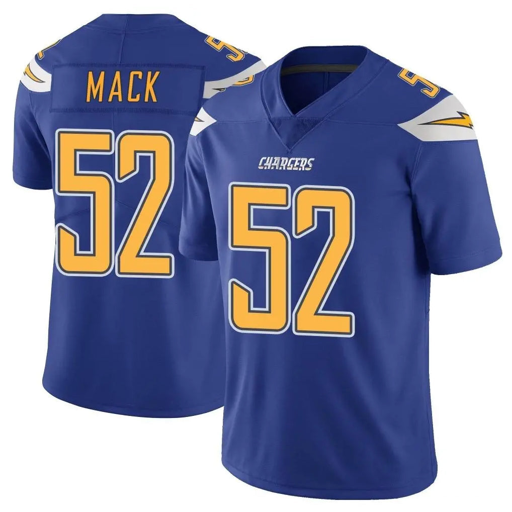 Kieara LA.Chargers #52 Khalil Mack Player Royal Limited Color Rush Vapor Untouchable Home Game Stitched Jerseys
